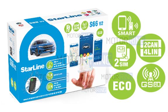 Автосигнализация S66 v2 BT ECO 2CAN+4LIN GSM