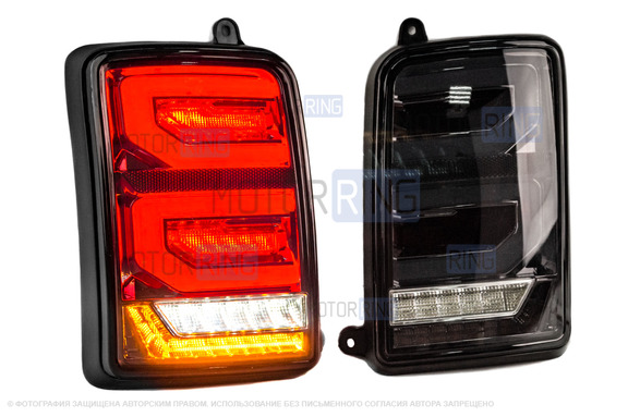 Диодные задние фонари TheBestPartner GREY LED (черные) с бегающим повторителем для Лада 4х4, Нива Легенд 21213, 21214, 2131, Урбан