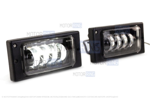 Диодные ПТФ Sal-Man 7 полос (ближний свет 60W и дальний 50W) для ВАЗ 2110-2112, 2113-2115, Шевроле Нива до рестайлинга 2009 года	