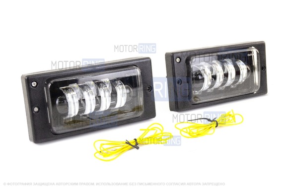 Диодные ПТФ Sal-Man 7 полос (ближний свет 60W и дальний 50W) для ВАЗ 2110-2112, 2113-2115, Шевроле Нива до рестайлинга 2009 года	