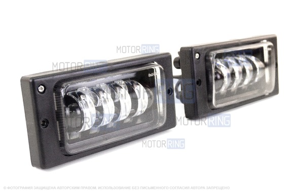 Диодные ПТФ Sal-Man 7 полос (ближний свет 60W и дальний 50W) для ВАЗ 2110-2112, 2113-2115, Шевроле Нива до рестайлинга 2009 года	