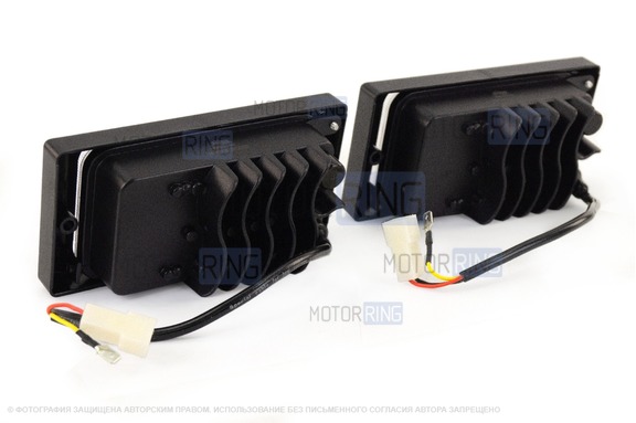 Диодные ПТФ Sal-Man 7 полос (ближний свет 60W и дальний 50W) для ВАЗ 2110-2112, 2113-2115, Шевроле Нива до рестайлинга 2009 года	