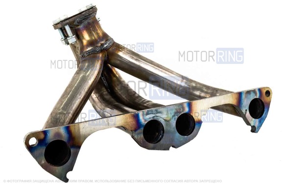 Паук 4-2-1 Stinger Auto с гофрой на треугольном фланце для Шевроле Нива, Лада Нива Тревел