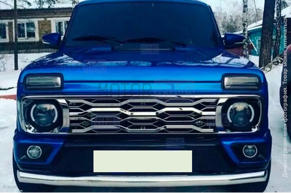 Решетка радиатора Titan хром без места под шильдик для Лада 4х4, Нива Легенд