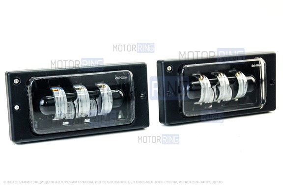 Диодные ПТФ Sal-Man 60W 5800lux 5 полос для ВАЗ 2110-2112, 2113-2115, Шевроле Нива до рестайлинга 2009 года