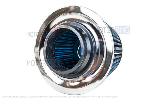 Воздушный фильтр нулевого сопротивления, инжекторный (синий, конус) для инжекторных ВАЗ 2101-2107, 2108-21099, 2110-2112, 2113-2115, Лада Гранта, Калина, Приора, Нива 4х4, Нива Легенд, Шевроле/Лада Нива 2123, Нива Тревел