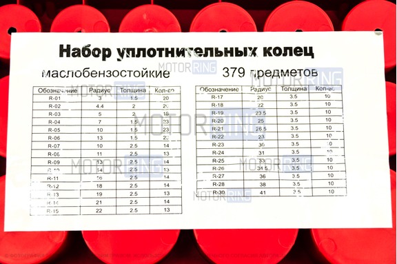 Набор маслобензостойких уплотнительных колец 3-41мм Сервис Ключ 73419 из 379 предметов