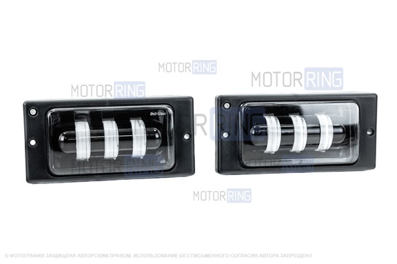 Светодиодные ПТФ Sal-Man 3 полосы 30W 2800lux для ВАЗ 2110-2112, 2113-2115, Шевроле Нива до рестайлинга 2009 года