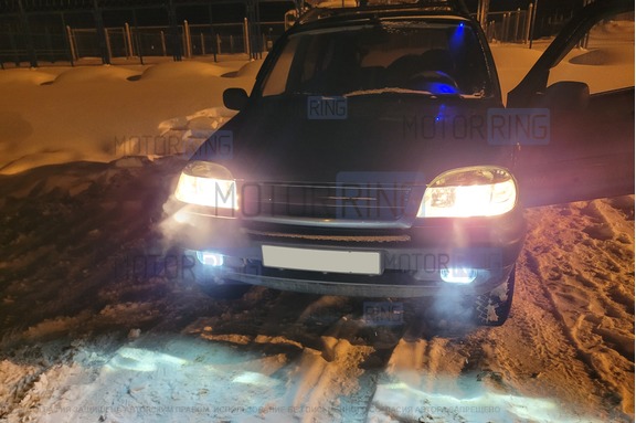 Светодиодные ПТФ Sal-Man 40W 4600lux 3 полосы двухцветные (бело-синий 6000К и желтый 3000К) для ВАЗ 2110-2112, 2113-2115, Шевроле Нива до рестайлинга 2009 года