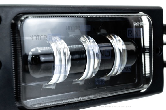 Светодиодные ПТФ Sal-Man 40W 4600lux 3 полосы двухцветные (бело-синий 6000К и желтый 3000К) для ВАЗ 2110-2112, 2113-2115, Шевроле Нива до рестайлинга 2009 года