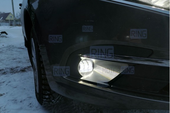 Диодные ПТФ Sal-Man Lime двухцветные (бело-синий 6000К и Лайм) 50W 4600lux для Лада Гранта FL, Веста, Веста NG, Икс Рей, Нива Урбан, Искра, Ларгус FL, Рено