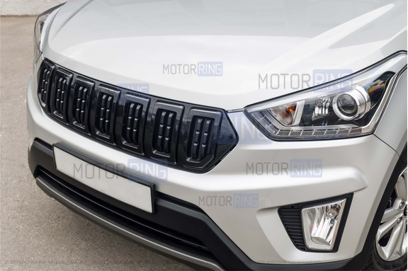 Решетка радиатора Creta Sport черная лаковая для Hyundai Creta