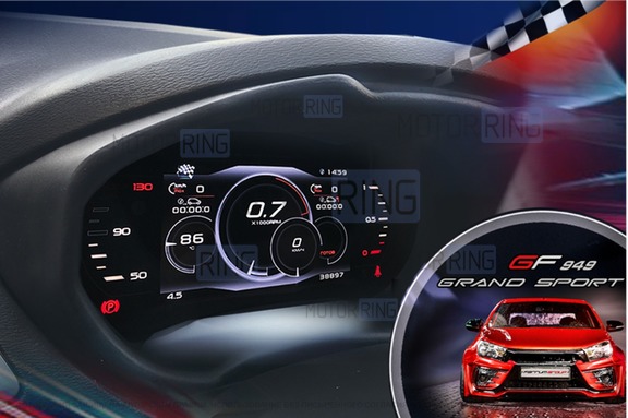 Комбинация приборов GF 949 GRAND Sport с щитком облицовки из экокожи для Лада Веста