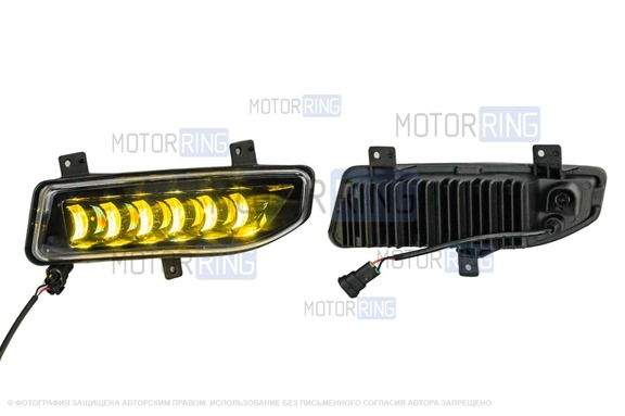 Двухцветные диодные ПТФ Sal-Man 60W 7000lux для Nissan Note, Qashqai, X-Trail, Micra, Sentra, Kicks, Rogue