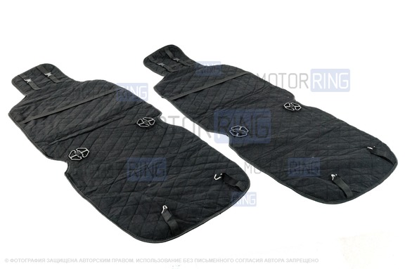 Накидки из натуральной овчины SENATOR Country Wool черные на передние сиденья