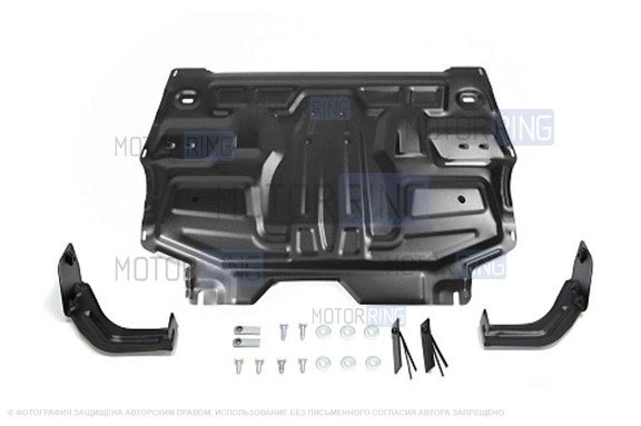 Стальная защита картера и КПП АвтоБроня (111.05842.1) 1.5мм для Volkswagen Polo, Skoda Rapid, Fabia