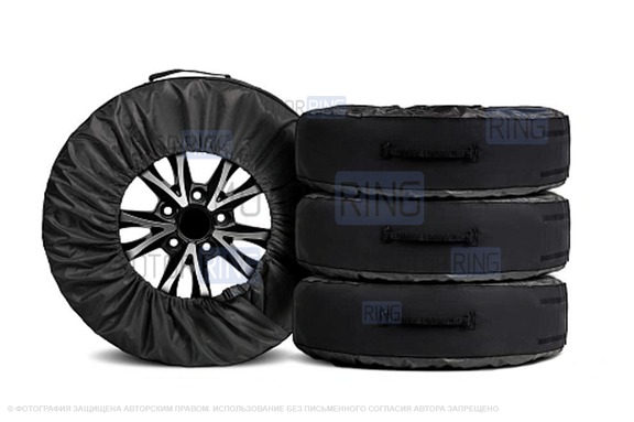 Черные чехлы AutoFlex для хранения автомобильных колес размером от 15 до 20 дюймов