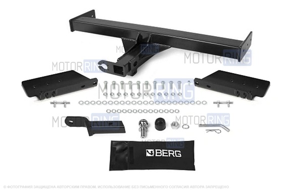 Фаркоп Berg F.5718.001 с шаром типа E (3500кг) для Toyota Hilux с 2015 г.в., JAC T6 с 2018 г.в., T8 Pro с 2023 г.в.