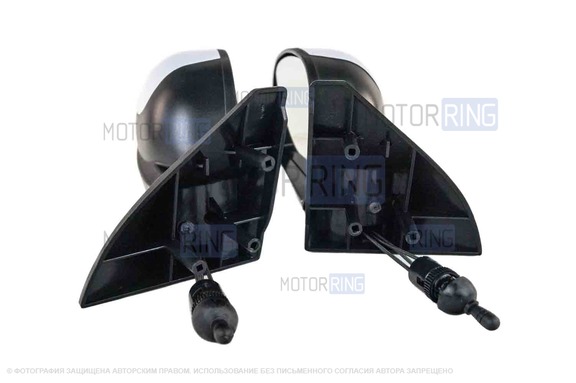 Механические боковые зеркала Autocomponent с белой накладкой для ВАЗ 2108-21099, 2113-2115