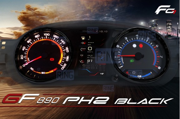 Электронная комбинация приборов Gamma GF 890 PH2 черные кольца для Лада Ларгус FL, Рено Логан, Дастер, Сандеро, Доккер, Ниссан Террано