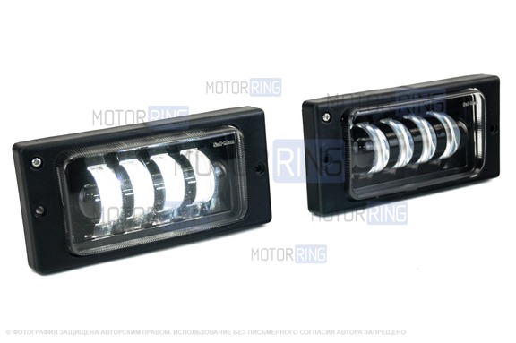 Светодиодные (LED) противотуманные фары Sal-Man 4 полосы 40W 3600lux для ВАЗ 2110-2112, 2113-2115, Шевроле Нива (до рестайлинга)
