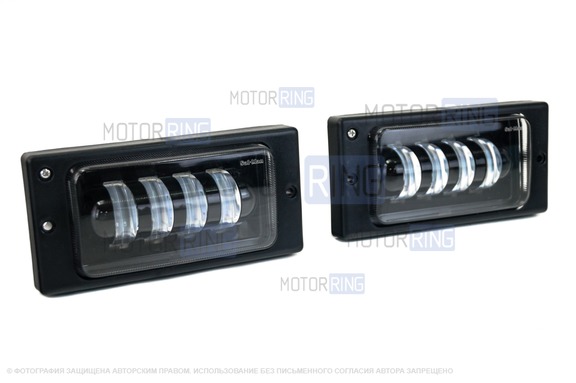 Светодиодные (LED) противотуманные фары Sal-Man 4 полосы 40W 3600lux для ВАЗ 2110-2112, 2113-2115, Шевроле Нива (до рестайлинга)