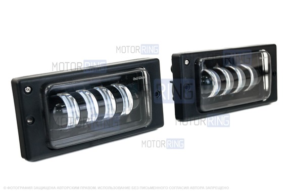 Светодиодные (LED) противотуманные фары Sal-Man 4 полосы 40W 3600lux для ВАЗ 2110-2112, 2113-2115, Шевроле Нива (до рестайлинга)