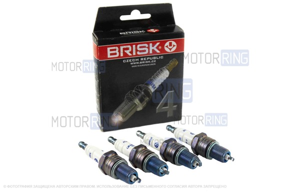 Комплект свечей зажигания Brisk PLATIN для 8 кл инжекторных ВАЗ 2108-21099, 2110-2112, 2113-2115, Лада Гранта, Калина, Приора, Датсун