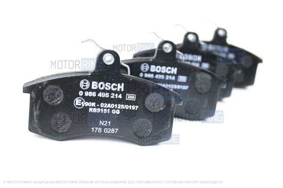 Передние тормозные колодки BOSCH 2108 дисковые для ВАЗ 2108-21099, 2110-2112, 2113-2115, Лада Калина, Калина 2, Гранта, Гранта FL, Приора, Датсун