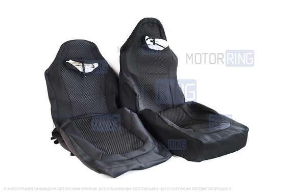 Обивка (не чехлы) сидений Recaro (черная ткань, центр Ультра) для 3-дверную Лада 4х4 (Нива) 21213, 21214