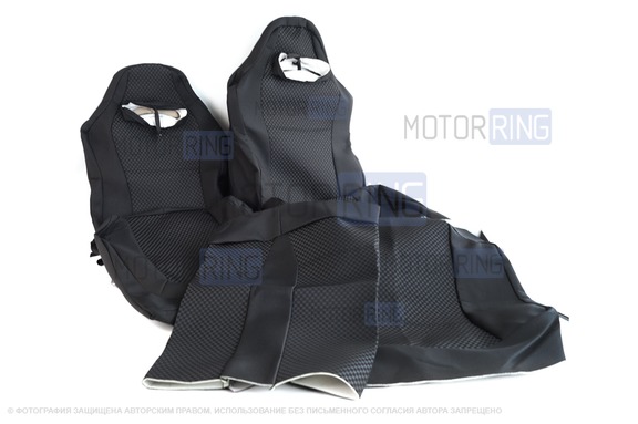 Обивка (не чехлы) сидений Recaro (черная ткань, центр Ультра) для 3-дверную Лада 4х4 (Нива) 21213, 21214