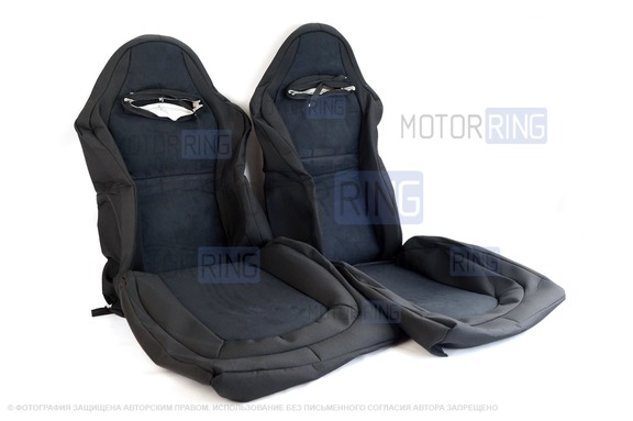 Обивка (не чехлы) сидений Recaro ткань с алькантарой для ВАЗ 2108-21099, 2113-2115, 5-дверная Нива 2131