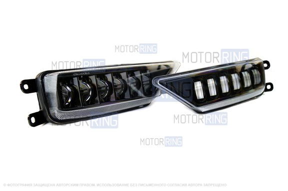 Диодные ПТФ Sal-Man 50W 7000lux 6000К 6 линз для Volkswagen Tiguan 2 с 2016 г.в.
