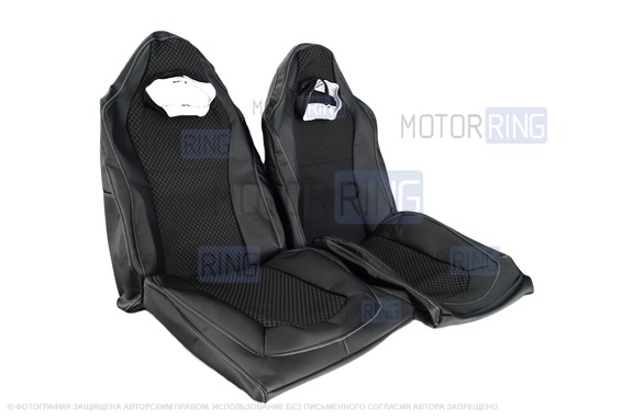 Обивка (не чехлы) сидений Recaro экокожа с тканью для ВАЗ 2111, 2112, Лада Приора хэтчбек, универсал