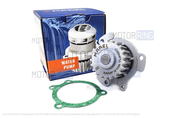 Водяной насос (помпа) Marel Magnum Turbo для 8 кл ВАЗ 2108-21099, 2110-2112, 2113-2115, Калина, Калина 2, Гранта, Приора, Ока