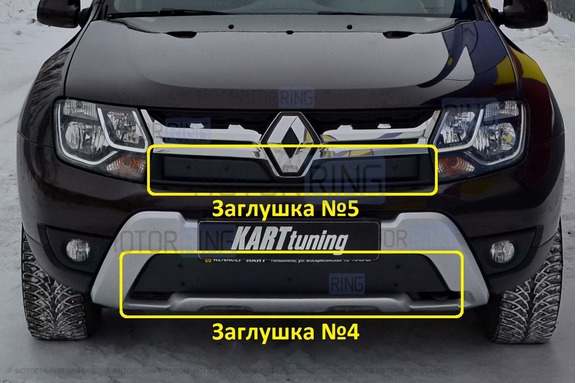 Комплект зимних заглушек 4 и 5 КАРТ для Renault Duster рестайлинг с 2015 года