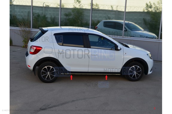 Накладки на пороги КАРТ RS NEW для Renault Sandero