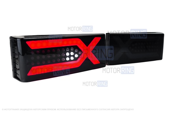 Задние диодные фонари Иксы тонированные для ВАЗ 2108-21099, 2113, 2114