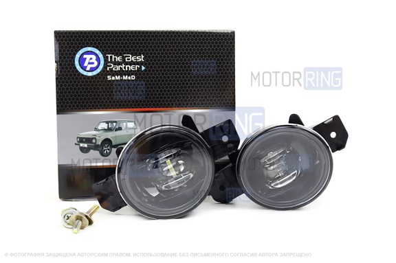 Диодные ПТФ TheBestPartner 3 линзы 6000к для Nissan X-Trail, Almera, Teana, Primera, Qashqai