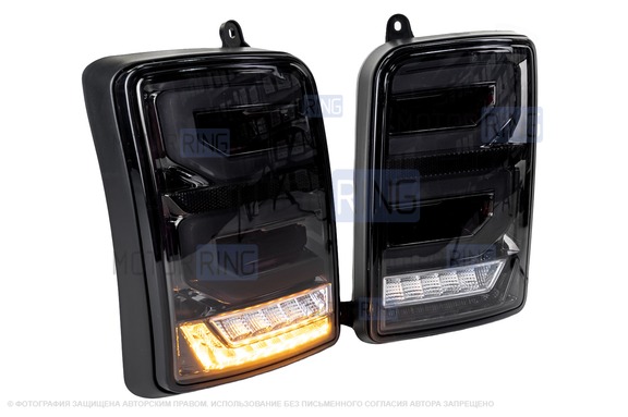 Диодные задние фонари TheBestPartner GREY LED (черные) с бегающим повторителем для Лада 4х4, Нива Легенд 21213, 21214, 2131, Урбан