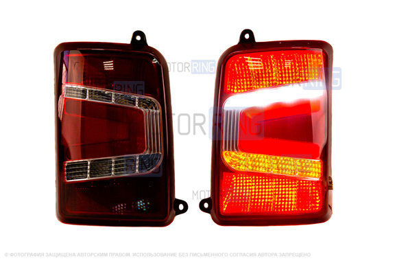 LED задние фонари красные Тюн-Авто с бегающим (динамическим) повторителем для Лада 4х4 (Нива) 21213, 21214, 2131