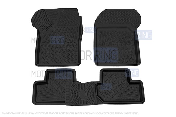 Резиновые салонные ковры Rezkon Comfort для ВАЗ 2108-21099, 2113-2115