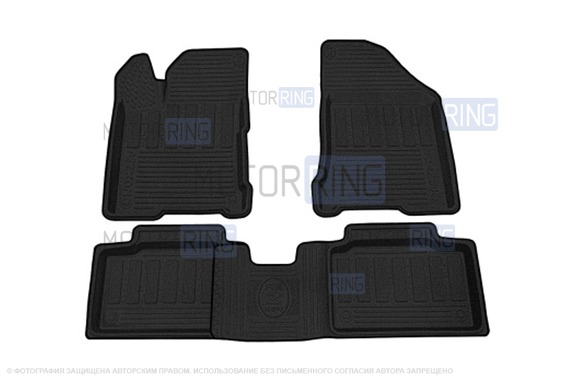 Салонные ворсовые коврики REZKON 3D Evaplast Optima Comfort для Лада Икс Рей