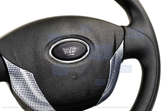 Руль Priora Turbo анатомический под карбон для ВАЗ 2110-2112 с европанелью, Лада Калина, Калина 2, Гранта, Гранта FL, Приора, Нива Тревел, Шевроле Нива