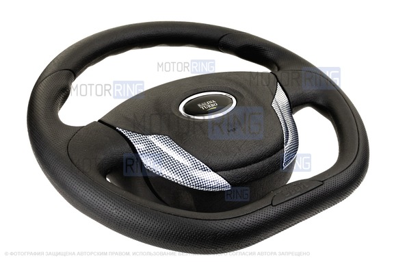 Руль Priora Turbo анатомический под карбон для ВАЗ 2110-2112 с европанелью, Лада Калина, Калина 2, Гранта, Гранта FL, Приора, Нива Тревел, Шевроле Нива