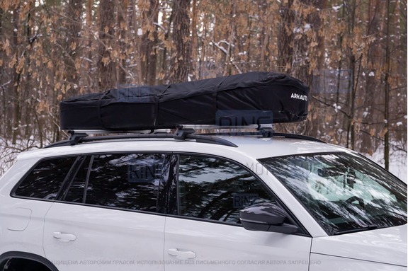 Складной автовтобокс ArmBox300 на крышу тканевый лыжный с креплением на П-скобах