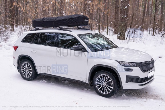 Складной автовтобокс ArmBox300 на крышу тканевый лыжный с креплением на П-скобах