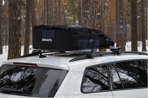 Складной тканевый автовтобокс ArmBox 350 на крышу с креплением на П-скобах