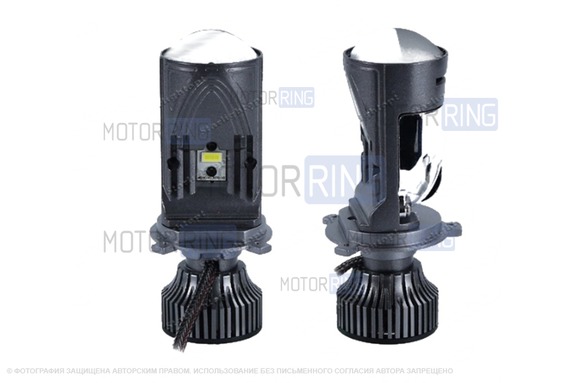 Комплект светодиодных ламп головного света MINI линза M5-H4 12-30v для ВАЗ 2101-2107, 2108-21099, 2113-2115, Лада 4х4 (Нива), Гранта, Ларгус