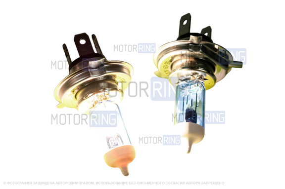 Галогеновые лампы MTF Light Titanium с цоколем H4 12V 55W 4400K для ВАЗ 2101-2107, 2108-21099, 2113-2115, Лада 4х4, Нива Легенд, Гранта, Ларгус